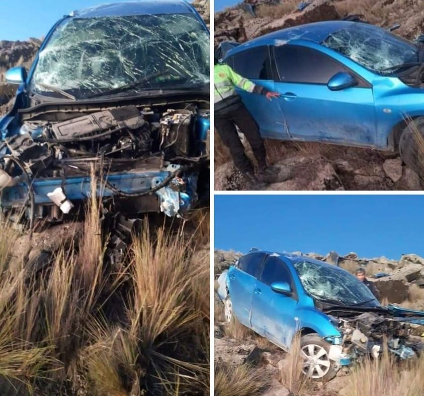 Accidente de tránsito en la antigua  carretera Arequipa - Puno