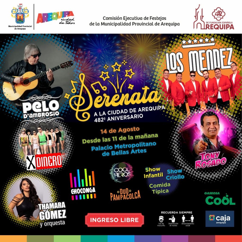 La Municipalidad de Arequipa presentará a más de ocho artistas durante la serenata por la ciudad