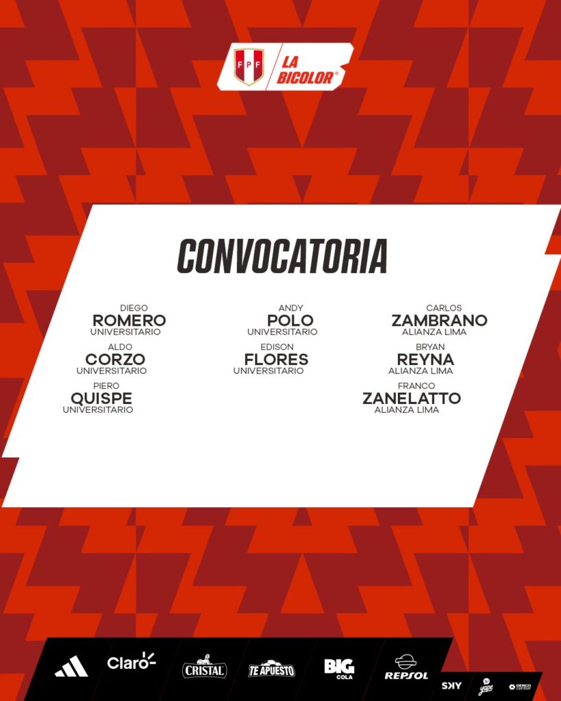 Nuevas incorporaciones de la Selección Peruana.