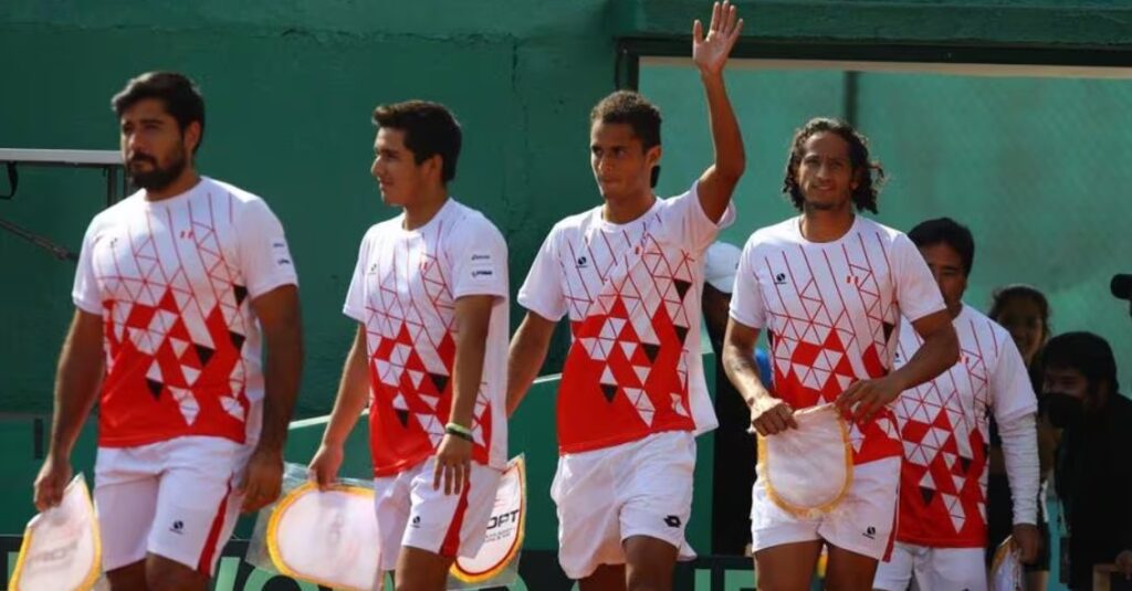 Equipo peruano en el duelo ante Noruega por Copa Davis. 