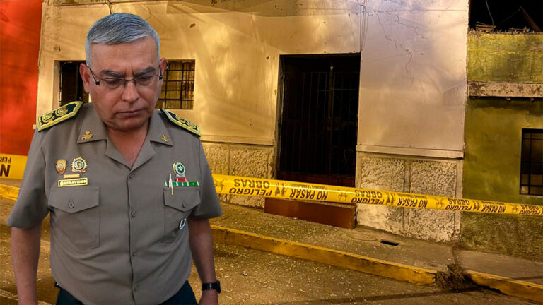 General Olger Benavides Ponce brindando declaraciones sobre el atentado